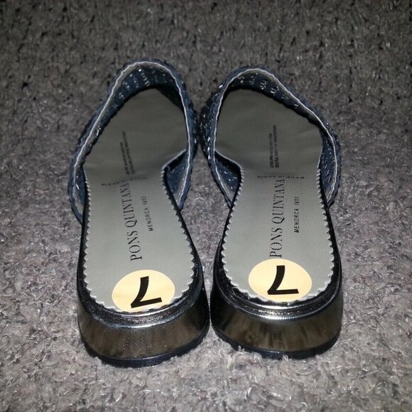 PONS QUINTANA-Pointed Toe Mules-Hand Woven Bronze Metallic Leather-Size 37-NEW - Picture 5 of 8